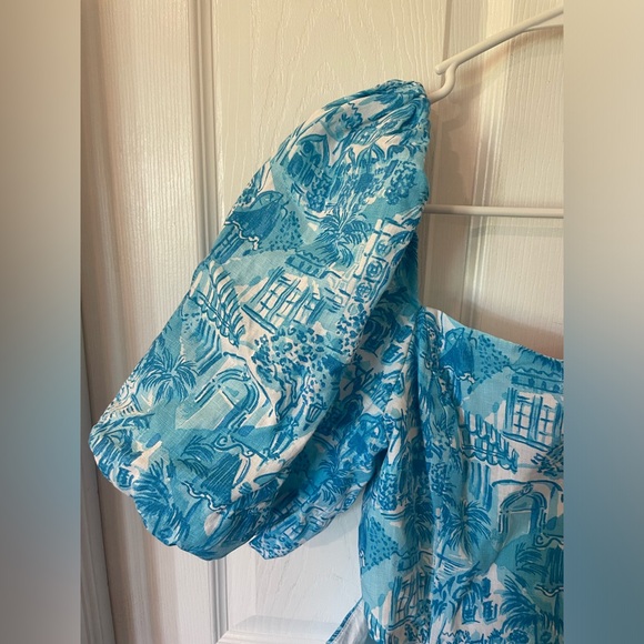 Kylanne Linen Puff-Sleeve Minidress - Picture 11 of 12